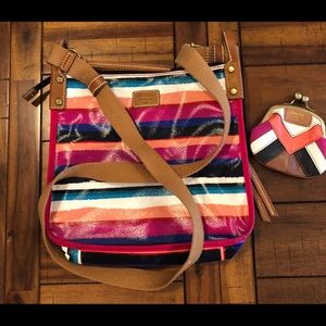 Fossil handbag and change  purse